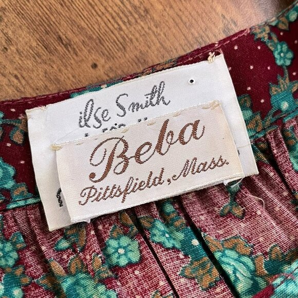 Vintage 1970s Ilse Smith For Reuben Thomas Dress Sz Small Brown Floral Blouson - Picture 11 of 12